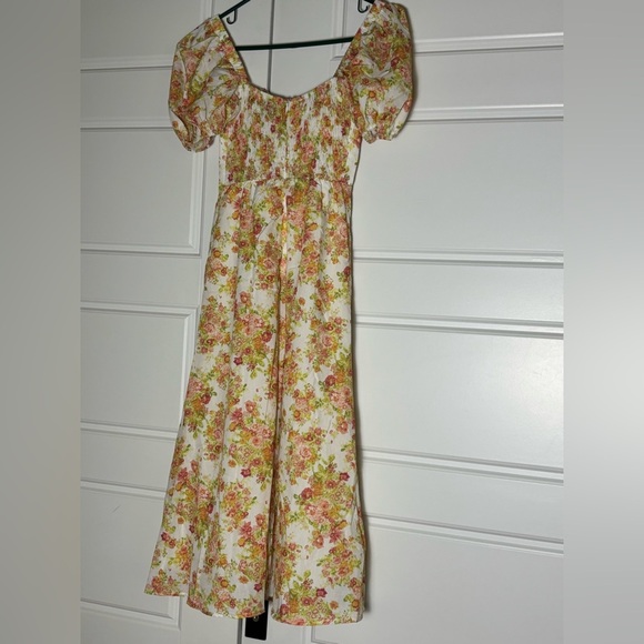 Hello Molly Find Me At Brunch Midi Dress Orange Floral - Picture 6 of 9